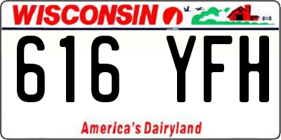 WI license plate 616YFH