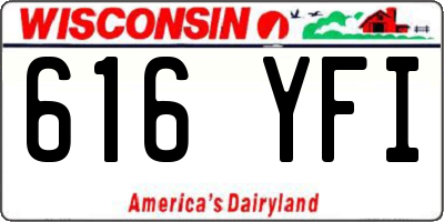 WI license plate 616YFI
