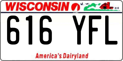 WI license plate 616YFL