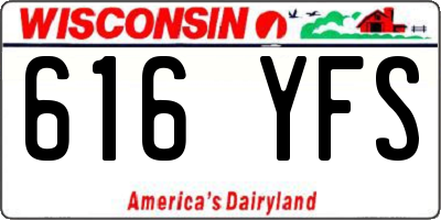 WI license plate 616YFS