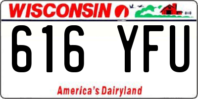 WI license plate 616YFU