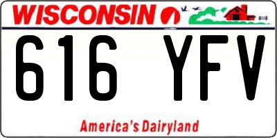 WI license plate 616YFV