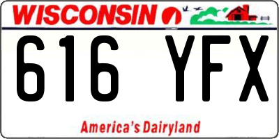 WI license plate 616YFX