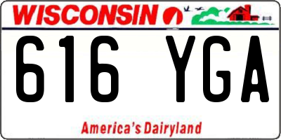 WI license plate 616YGA