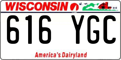 WI license plate 616YGC