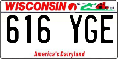 WI license plate 616YGE