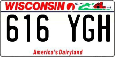 WI license plate 616YGH
