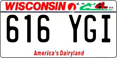 WI license plate 616YGI