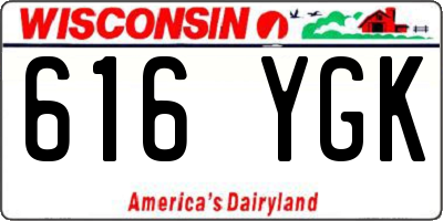 WI license plate 616YGK