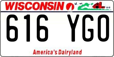WI license plate 616YGO