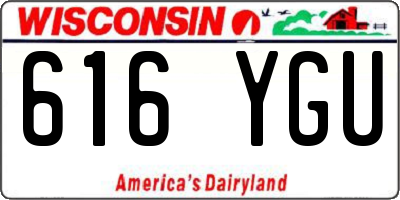 WI license plate 616YGU