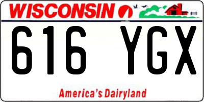 WI license plate 616YGX