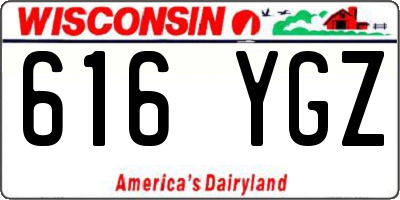 WI license plate 616YGZ