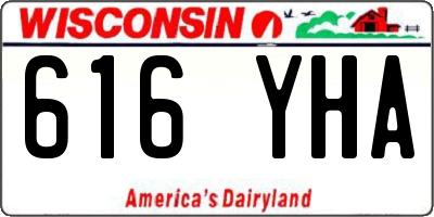 WI license plate 616YHA