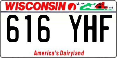 WI license plate 616YHF