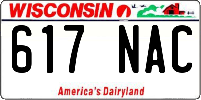 WI license plate 617NAC