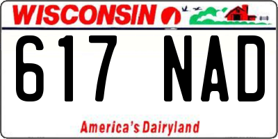 WI license plate 617NAD