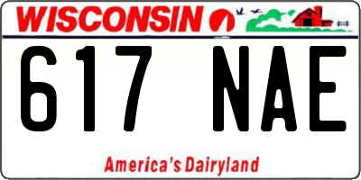 WI license plate 617NAE
