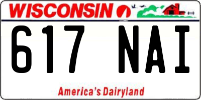 WI license plate 617NAI