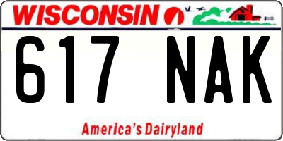 WI license plate 617NAK