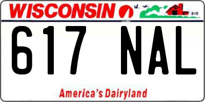 WI license plate 617NAL