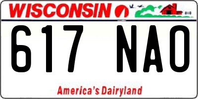 WI license plate 617NAO