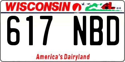 WI license plate 617NBD