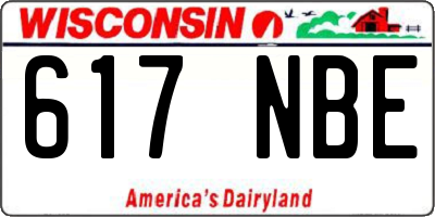 WI license plate 617NBE