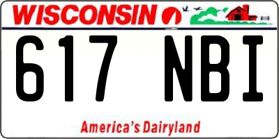 WI license plate 617NBI