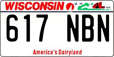 WI license plate 617NBN
