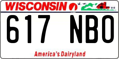 WI license plate 617NBO