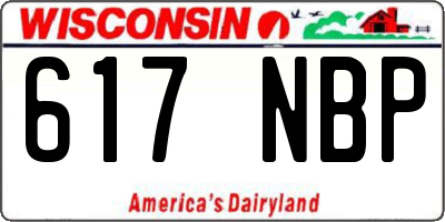 WI license plate 617NBP