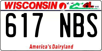 WI license plate 617NBS
