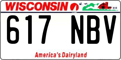 WI license plate 617NBV