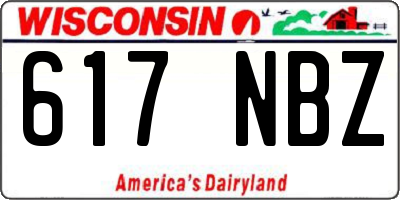 WI license plate 617NBZ