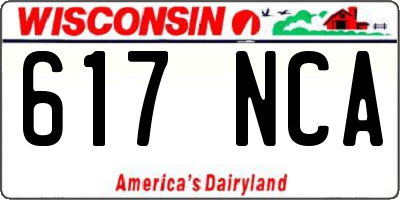 WI license plate 617NCA