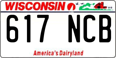 WI license plate 617NCB