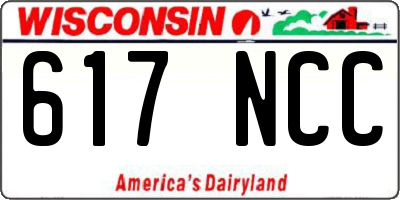 WI license plate 617NCC