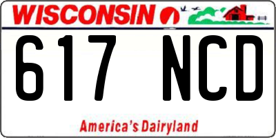 WI license plate 617NCD