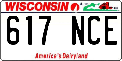 WI license plate 617NCE