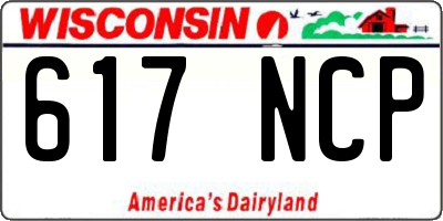 WI license plate 617NCP