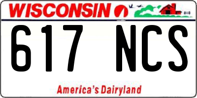 WI license plate 617NCS