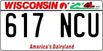 WI license plate 617NCU