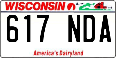 WI license plate 617NDA