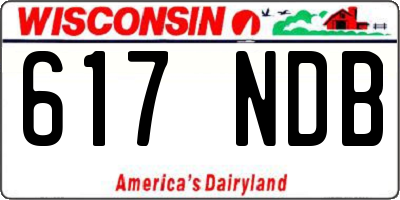WI license plate 617NDB
