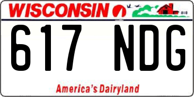 WI license plate 617NDG