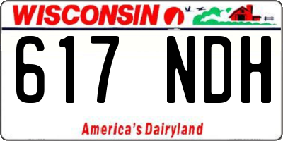 WI license plate 617NDH
