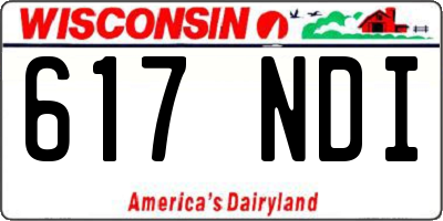 WI license plate 617NDI