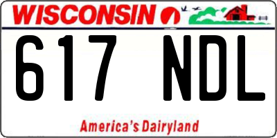 WI license plate 617NDL
