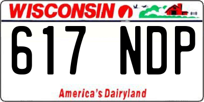 WI license plate 617NDP